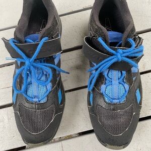 Mens Black and Blue Bikers/Spin Cleats.